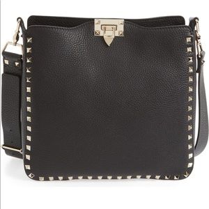 Valentino Garavani Rockstud Leather Hobo Tote